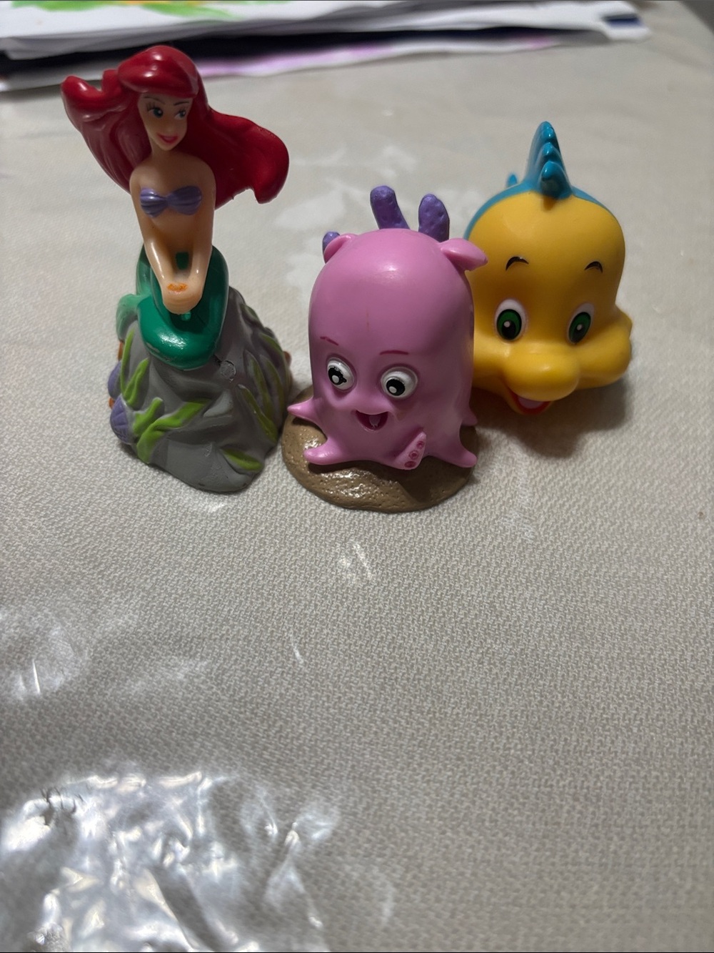 Disney Little Mermaid Figures Set - Red, Purple, Pink, Yellow, Green, Blue